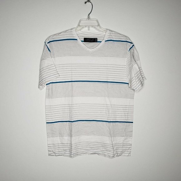 Retro Fit Tee White Striped Short Sleeve - Picture 6 of 9